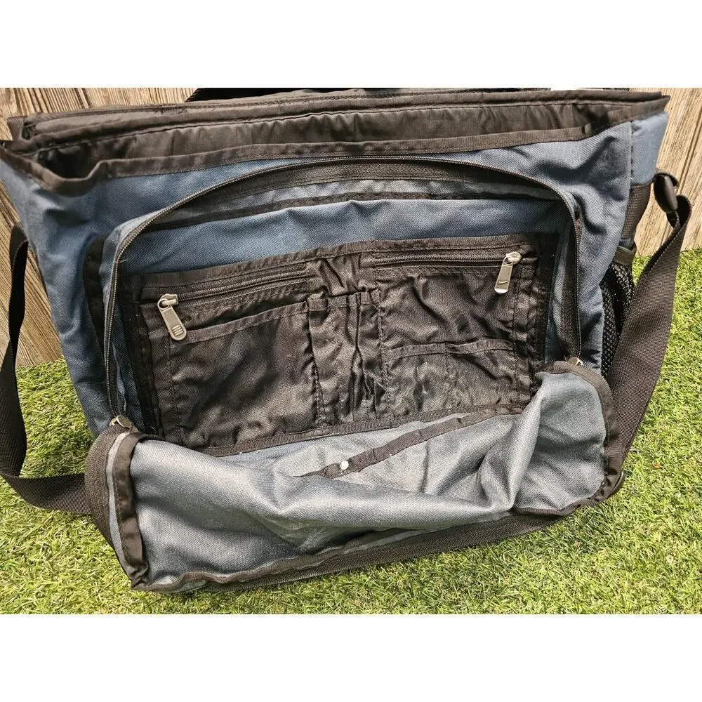 VTG Vintage Nike Crossbody Laptop Messenger Bag Teal Black Backpack Y2K
